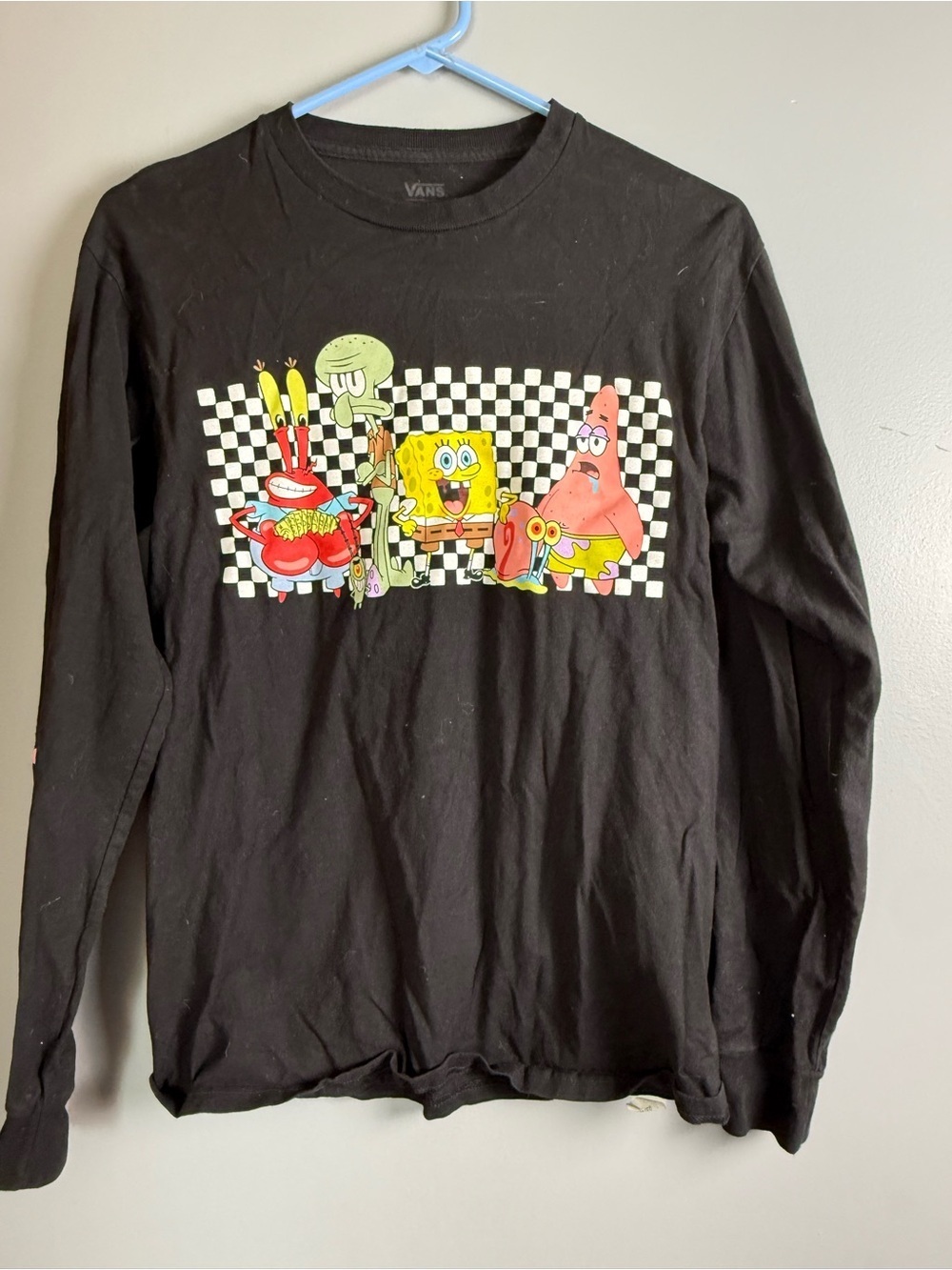 Vans Off The Wall SpongeBob SquarePants Long Sleeve Graphic Tee Mens Sz S